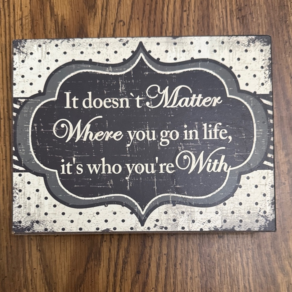 Hobby Lobby Black and Cream Inspirational Wall Plaque